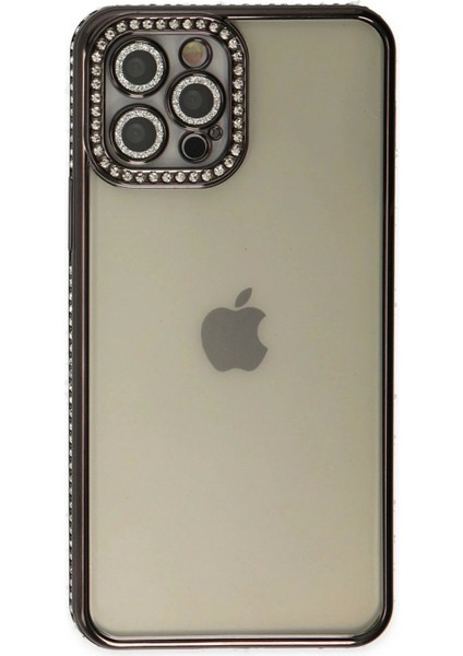 Newface iPhone 12 Pro Kılıf Joke Taşlı Silikon - Siyah fiyatları