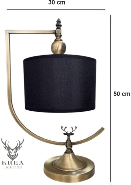 El Yapımı Metal Geyik Detaylı Özel Tasarım Abajur, Şık ve Modern Dekorasyon Parçası