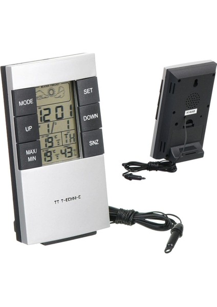 Dijital Termometre Nem Ölçer Saat Alarm Iç Ortam Kullanımı Kolay ve Hassas