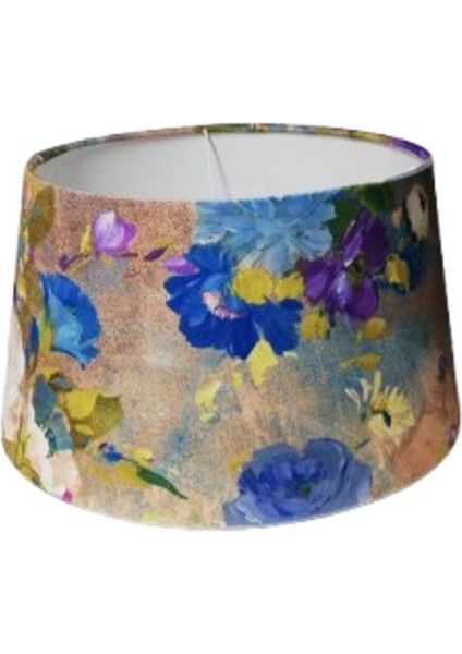 Pembe Gül Desenli Büyük Abajur Başlığı, 40 cm Çaplı Şıklık ve Sıcaklık Sunar modelleri