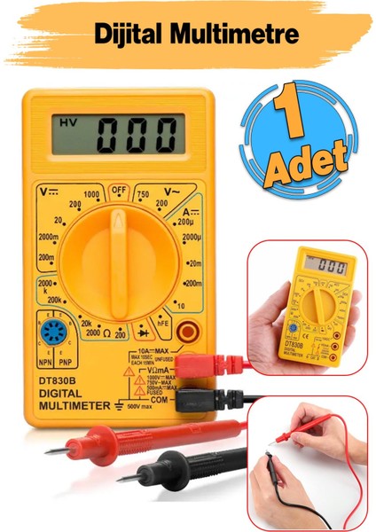 Dijital Voltaj ve Akım Ölçüm Cihazı LCD Ekranli Çok Fonksiyonlu Multimetre