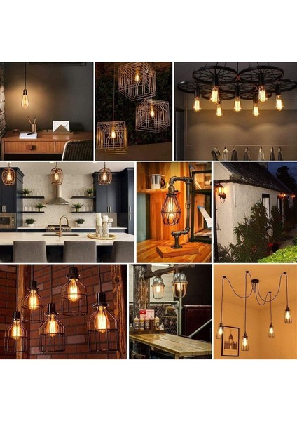 Rustik Tarzda Sarı Ampul ve Abajur, 4 W Güç, Şık ve Modern Aydınlatma. modelleri