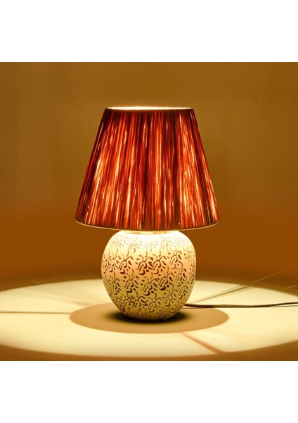 Bej Seramik Abajur 35X35X25 Cm, Şık ve Modern Dekorasyon Parçası fiyatları