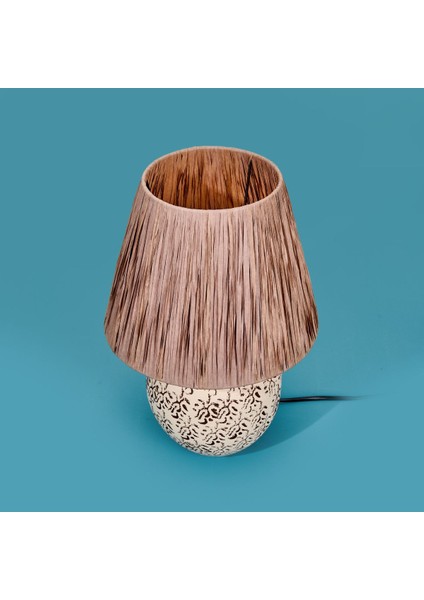 Bej Seramik Abajur 35X35X25 Cm, Şık ve Modern Dekorasyon Parçası modelleri