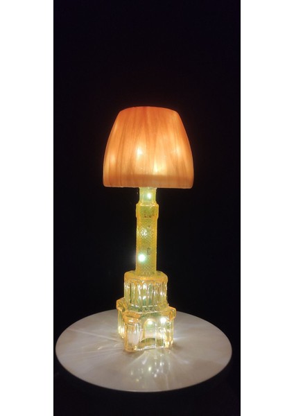 Turuncu Renkli Saat Kulesi Temalı Dekoratif Cam Şişe Aydınlatması fiyatları