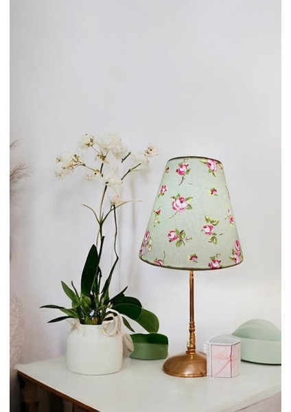 Yeşil El Yapımı Abajur Başlığı, Yüksek Kaliteli Kumaş, Şık ve Kullanışlı Tasarım