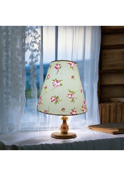 Yeşil El Yapımı Abajur Başlığı, Yüksek Kaliteli Kumaş, Şık ve Kullanışlı Tasarım fırsatları