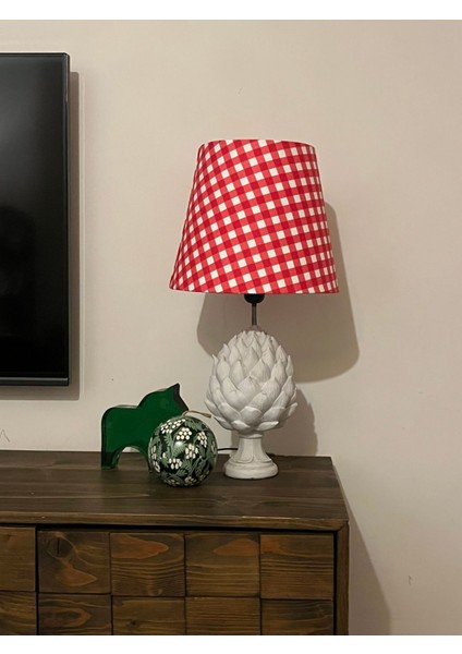 El Yapımı Koni Şapka Kırmızı Yüksek Kalite Kumaş Abajur Başlığı fırsatları