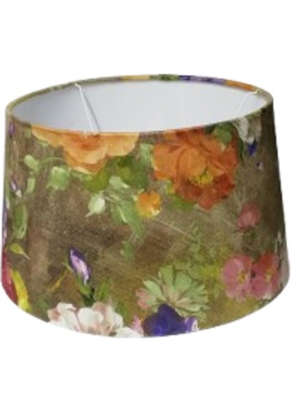 Gül Desenli Büyük Abajur Başlığı, 40 cm Çap, Renkli ve Şık Tasarım fiyatları