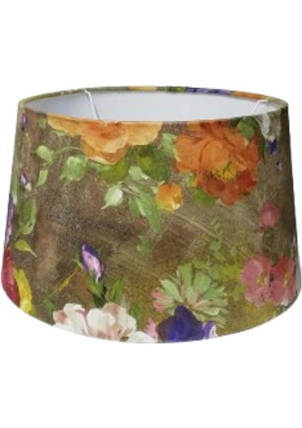 Gül Desenli Büyük Abajur Başlığı, 40 cm Çap, Renkli ve Şık Tasarım modelleri