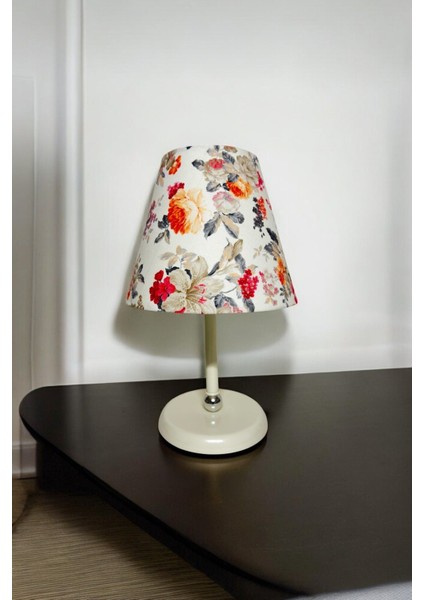 Renkli Kumaş Çiçekli Gece ve Masa Lambası Dekoratif Aydınlatma