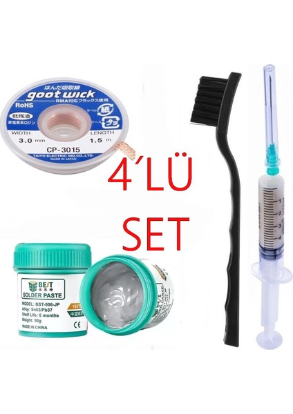 Krem Lehim Best Solder Paste 183°C SN63/PB37 50G Flux Lehim Toplama CP-3015 Lehim Emme Teli 3,0 mm XXL10