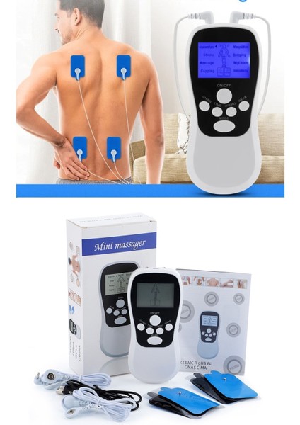 Iki Kanallı 4 Pedli Taşınabilir Fizik Tedavi Tens Ems Masaj Cihazı