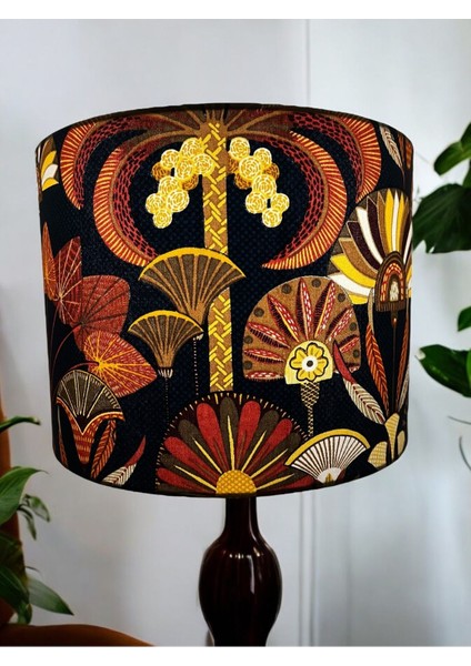 El Yapımı Lacivert Silindir Abajur Başlığı, Yüksek Kalite Kumaş, 30X20 cm fırsatları