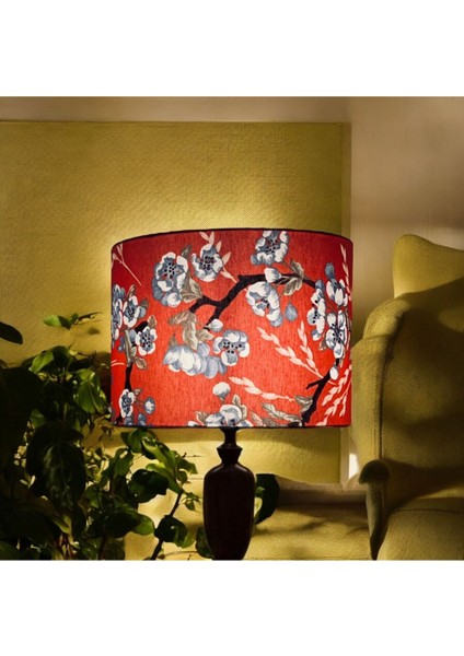 El Yapımı Turuncu Silindir Abajur Başlığı, Yüksek Kalite Kumaş, Şık ve Modern Tasarım fiyatları