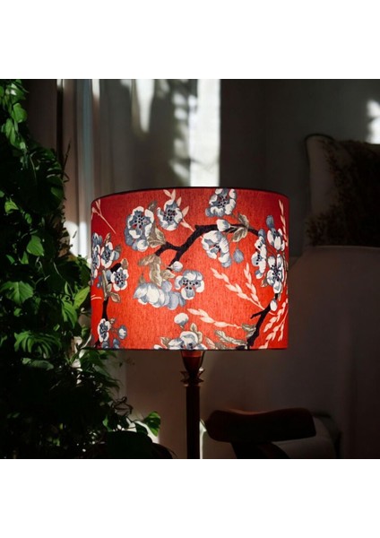 El Yapımı Turuncu Silindir Abajur Başlığı, Yüksek Kalite Kumaş, Şık ve Modern Tasarım modelleri