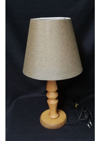 Kahverengi Ahşap Ayaklı Şık Yatak Odası Abajuru modelleri