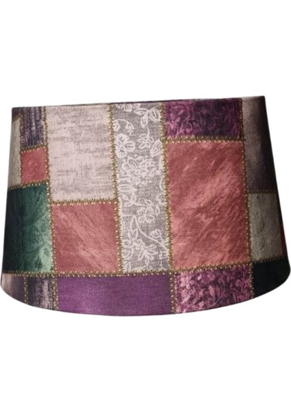 Renkli Desenli Kumaş Lambader Şapkası, Alt 40, Üst 33 Çap, Şık ve Güzel Tasarım