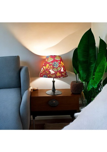 Kırmızı Koni El Yapımı Abajur Başlığı, Yüksek Kaliteli Kumaş, Şık ve Şehirli Tasarım fiyatları