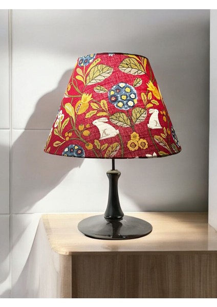 Kırmızı Koni El Yapımı Abajur Başlığı, Yüksek Kaliteli Kumaş, Şık ve Şehirli Tasarım modelleri