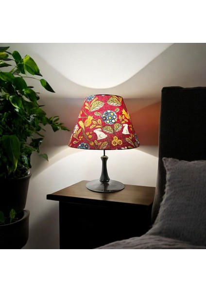 Kırmızı Koni El Yapımı Abajur Başlığı, Yüksek Kaliteli Kumaş, Şık ve Şehirli Tasarım fırsatları