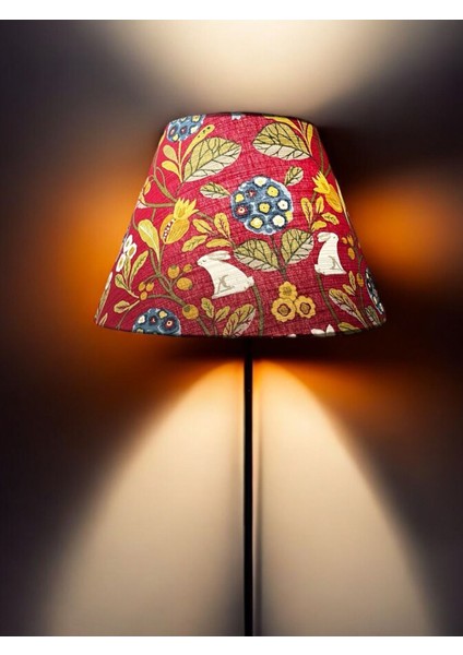Kırmızı Koni El Yapımı Abajur Başlığı, Yüksek Kaliteli Kumaş, Şık ve Şehirli Tasarım indirimleri