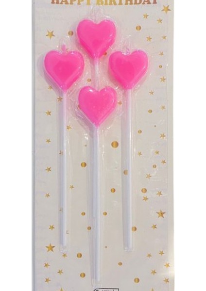 Kalp Model Çubuk Mum Fosforlu Florasan Renkli Mumlar