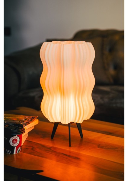 Şık Dalgalı Beyaz Modern Salon Oturma Odası Abajur fiyatları