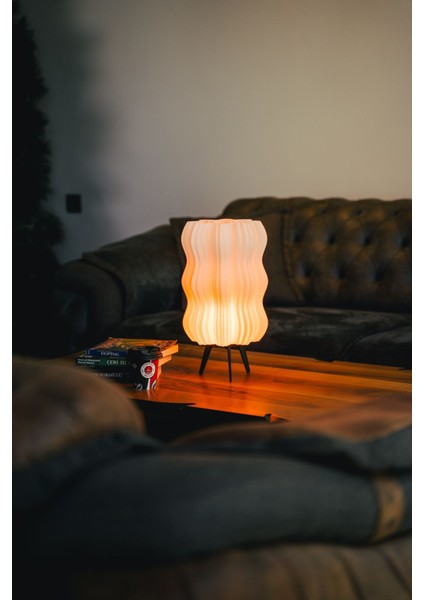 Şık Dalgalı Beyaz Modern Salon Oturma Odası Abajur modelleri