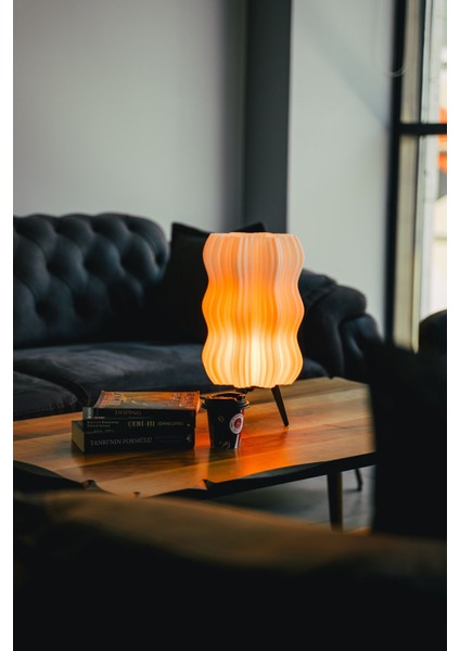 Şık Dalgalı Beyaz Modern Salon Oturma Odası Abajur fırsatları