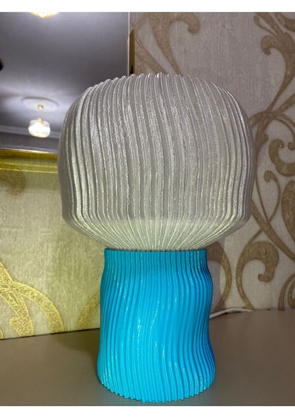 Şık Dalgalı Abajur, Mavi Renkli, Modern ve Zarif Tasarım fırsatları