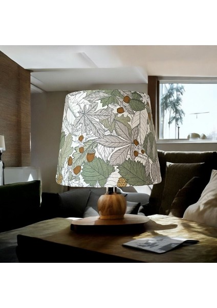 Yeşil El Yapımı Abajur Başlığı, Yüksek Kaliteli Kumaş, Koni Şapka Tasarımı