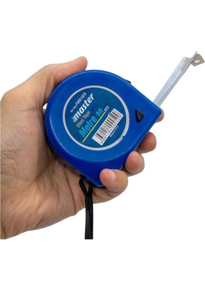 Bükülebilir Metal Şerit Ölçüm 5m x 25MM, Soft Mavi, Düğmeli, Plastik Kasalı fiyatları