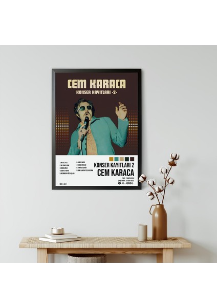 Cem Karaca Konser Kayıtları 2. Albüm Spotify Çerçeveli Poster Tablo modelleri