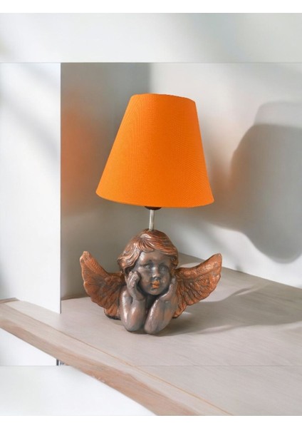 Turuncu Şık Modern Abajur Işığıyla Evinize Renk Katın