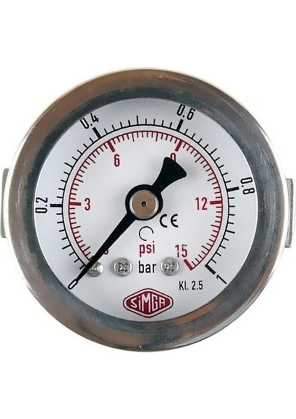 0-2,5 Bar Çap Ø40 mm Pano Tip Kuru Manometre, Hassas Ölçüm Sağlar.