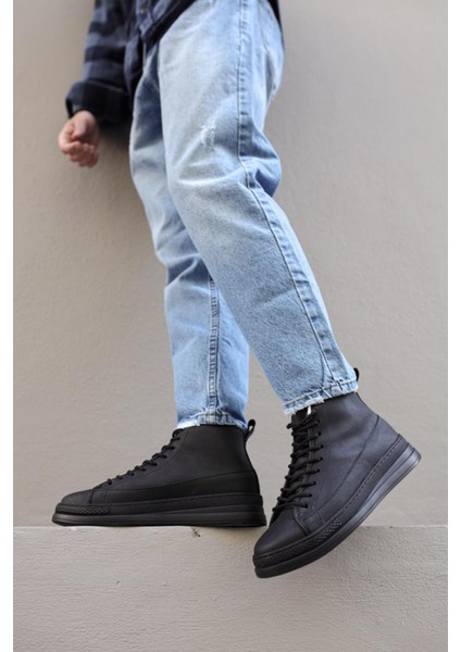 J-C030 Bağcıklı Ortopedik Taban Suya ve Soğuğa Dayanıklı Günlük Kışlık Erkek Spor Bot St Siyah fiyatları