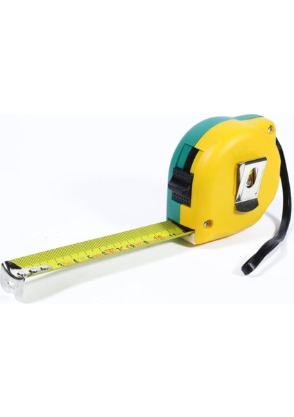 Sarı Yeşil Stoplu Şerit Metre, 5 M, 25 Mm, Dayanıklı ve Kullanışlı Ölçüm Aracı fiyatları