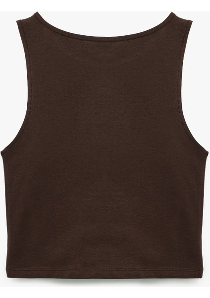 Yeni Sezon Bisiklet Yaka Kolsuz Dar Kesim Pamuklu Basic Crop Atlet fırsatları