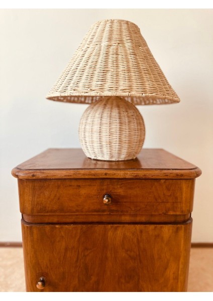 Büyük Rattan Abajur, Beyaz, Modern ve Şık Tasarım modelleri