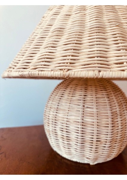 Büyük Rattan Abajur, Beyaz, Modern ve Şık Tasarım indirimleri