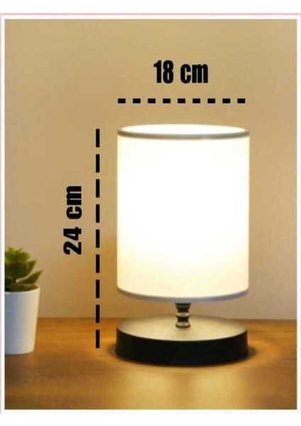 Krem Kumaş Abajur Çift Set Bej Renkli, Şık ve Zarif Dekorasyon Aksesuarı