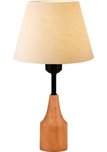 Şık Ahşap Ayaklı Krem Kumaş Abajur, Ev Dekoru Için Güzel Seçenek modelleri