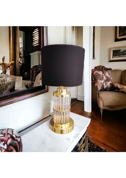 Şapkalı Abajur, Üfleme Cam, 45CM, Şık ve Modern Dekoratif Aydınlatma