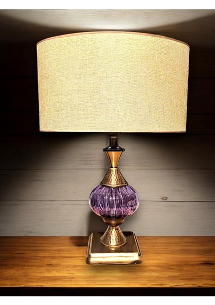 Mor Camlı Şık Abajur, Ev Dekoru Için Güzel ve Modern Aydınlatma Seçeneği modelleri