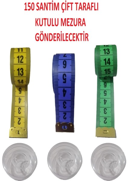 3'lü 150 cm Ölçülü Kutulu Ölçü Mezuralar Seti, Pratik ve Kullanışlı Ölçüm Araçları