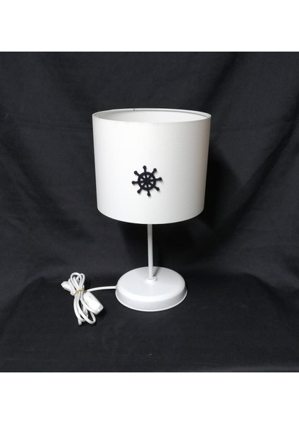 Denizci Temalı Çocuk Odası Abajuru, Beyaz Metal Ayaklı, Şık ve Fonksiyonel Tasarım fiyatları