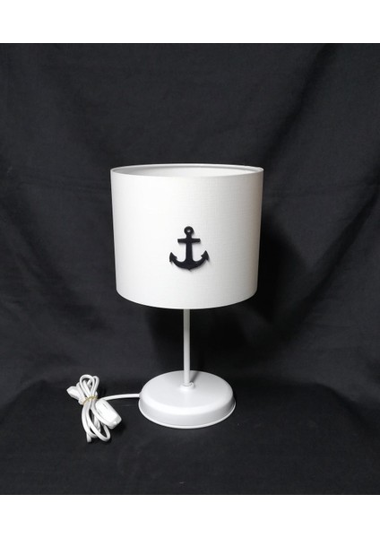 Denizci Temalı Çocuk Odası Abajuru, Beyaz Metal Ayaklı, Şık ve Fonksiyonel Tasarım modelleri