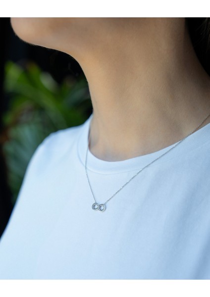 14K Altın 0.01 Ct Pırlanta Taşlı Sonsuzluk Kolye modelleri