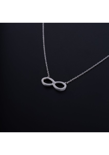 14K Altın 0.01 Ct Pırlanta Taşlı Sonsuzluk Kolye fırsatları